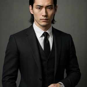 Akihiro "Kuro" Saito, personnage IA fascinant pour lancer votre aventure narrative.